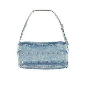 GIMAGUAS Studded Denim Bandeau Top with Adjustable Shoulder Strap Women LIGHT